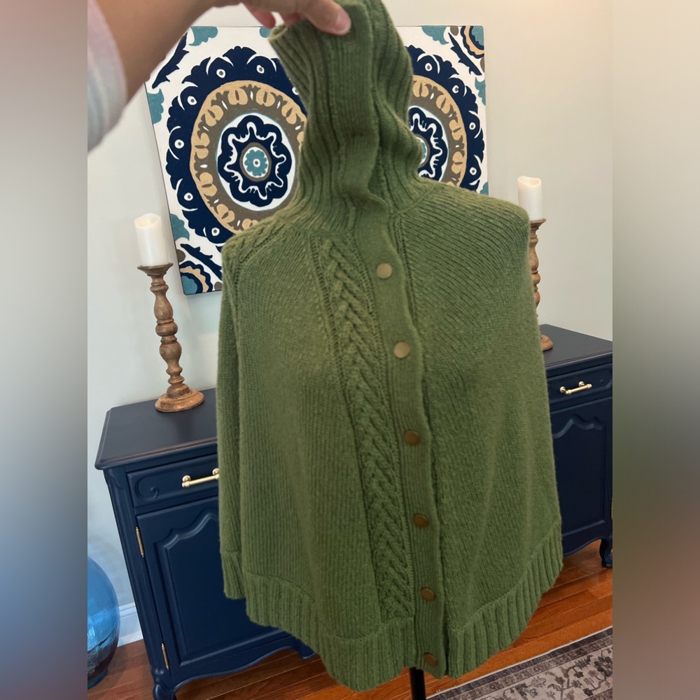 Talbots Sweater Cape / Poncho Button Down Size Sm… - image 3